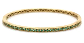 0.68ct tw Emerald Yellow Gold Bangle Bracelet