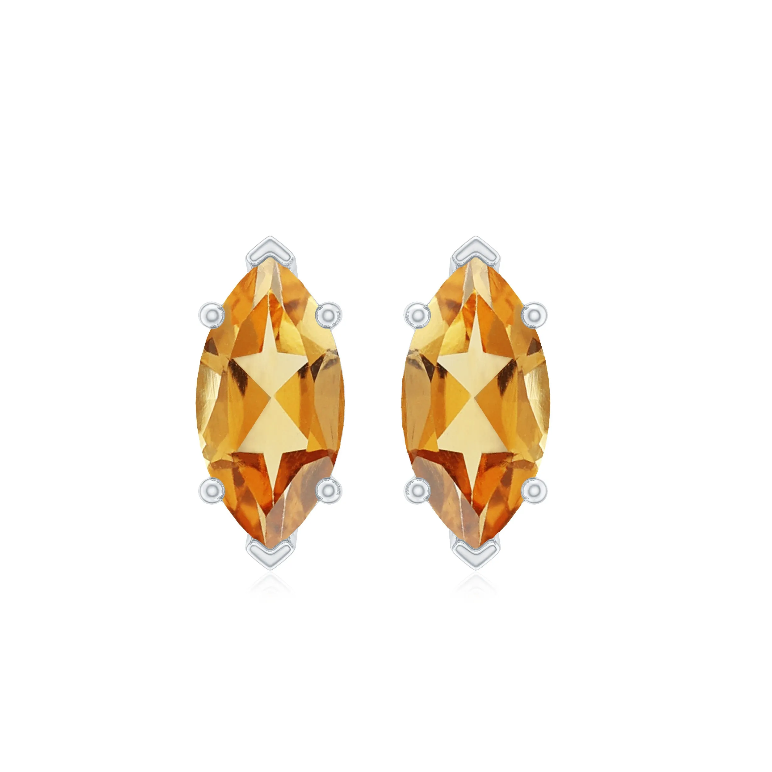 1 CT Marquise Cut Citrine Stud Earrings