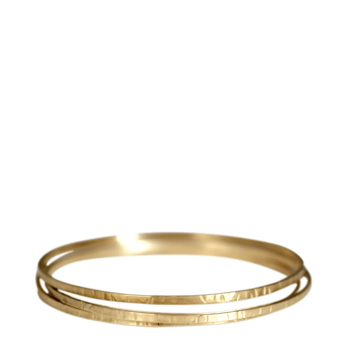 10K Gold Set of 3 flattened Bangles