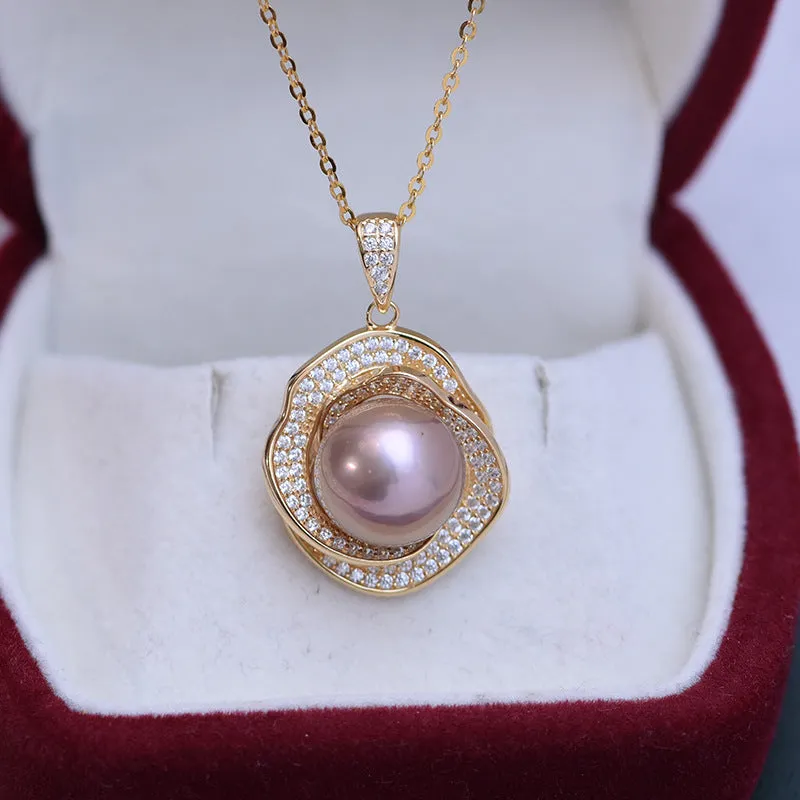 11-12mm Freshwater Pearl Floral & Liora Pendant