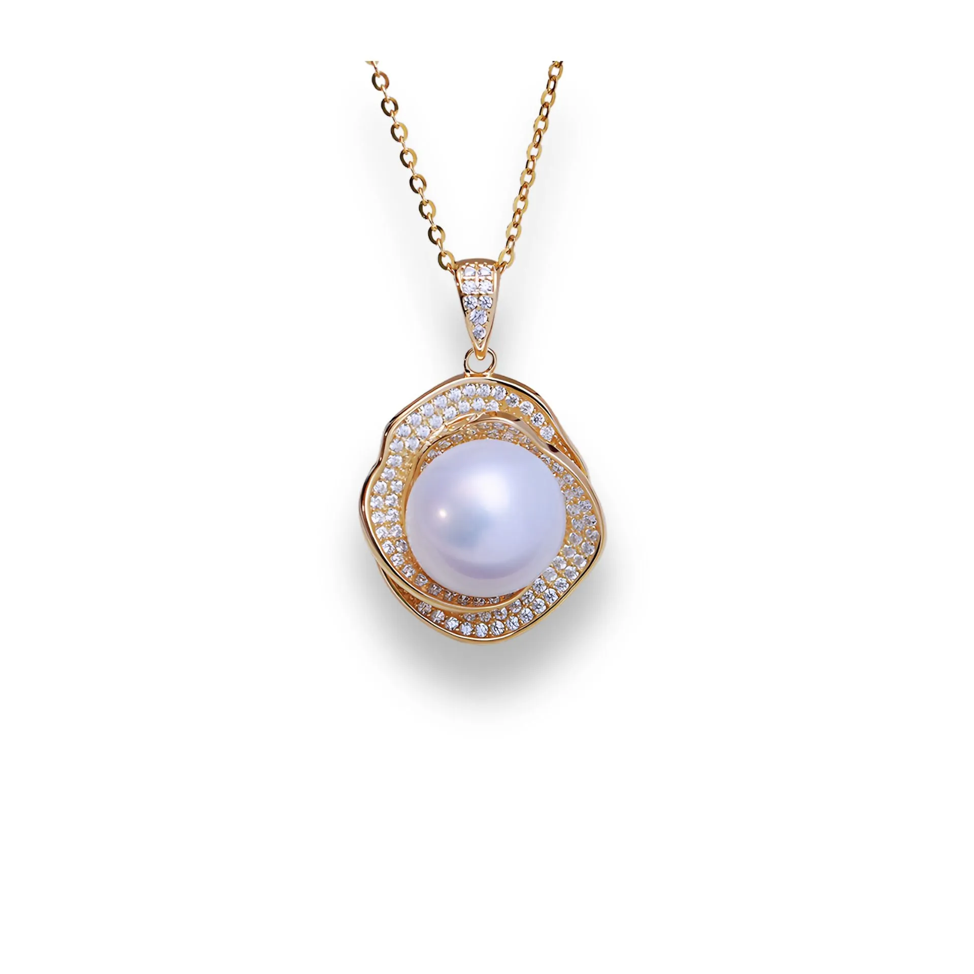 11-12mm Freshwater Pearl Floral & Liora Pendant