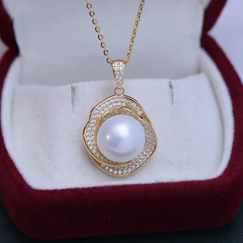 11-12mm Freshwater Pearl Floral & Liora Pendant