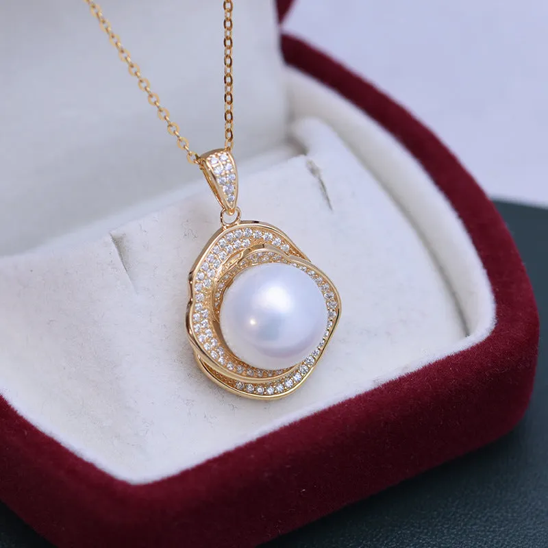 11-12mm Freshwater Pearl Floral & Liora Pendant