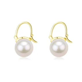 11-12mm Freshwater Pearl Modern Bucket-Shaped Earrings