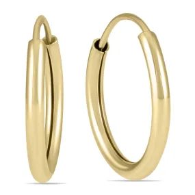 12MM Endless Hoop Earring 14k Yellow Gold