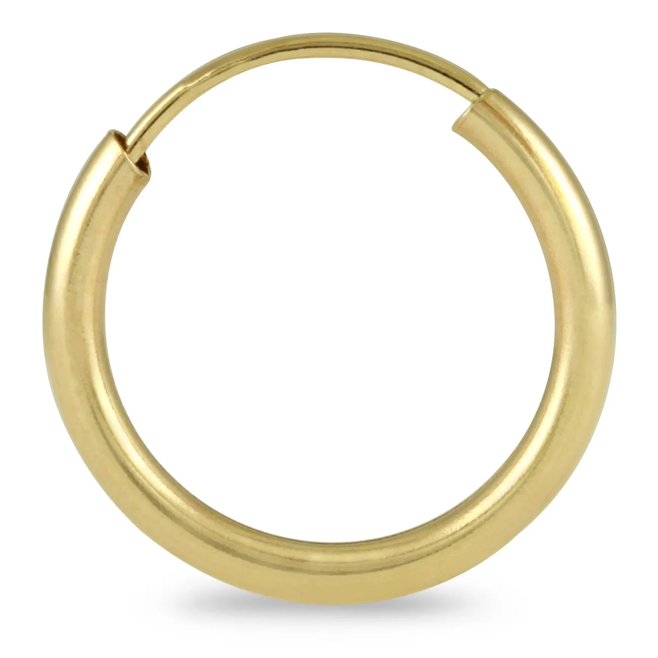 12MM Endless Hoop Earring 14k Yellow Gold