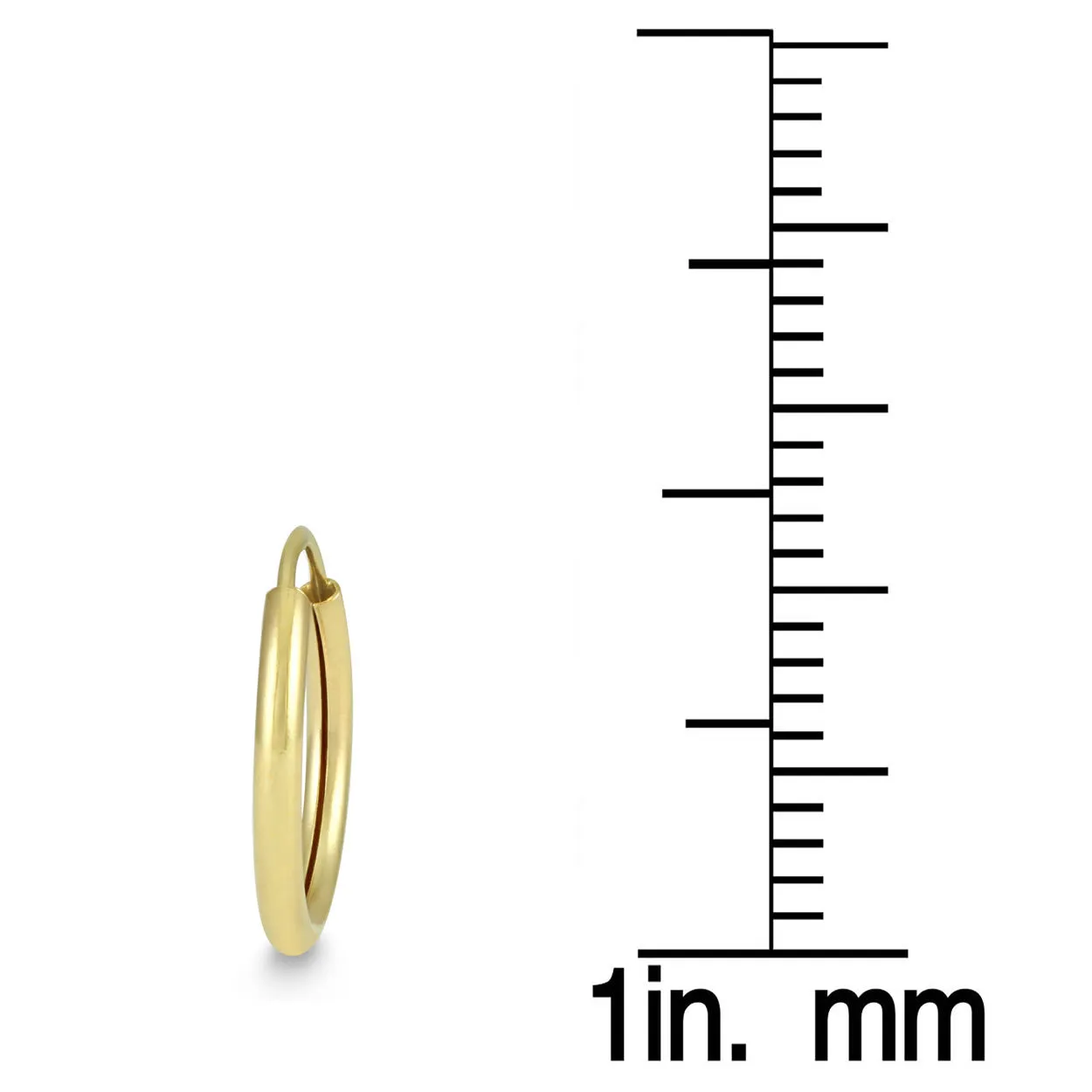 12MM Endless Hoop Earring 14k Yellow Gold