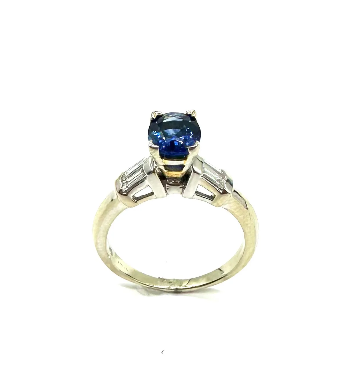 1.34 CTW Oval Sapphire W/ 50 PTW Diamond Ring