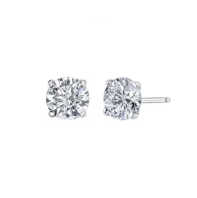 1.41 Cttw. White Gold Diamond Solitaire Earrings