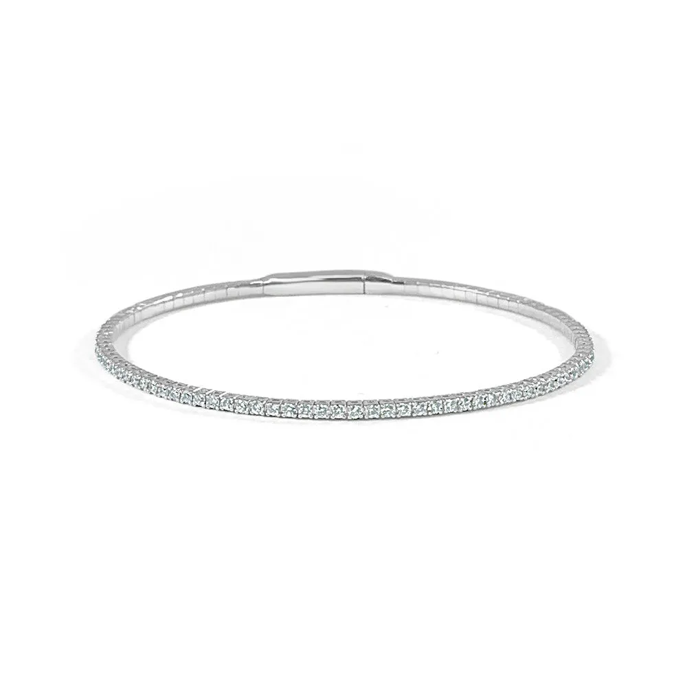 14k Gold & Diamond Flexible Bangle - 1.05ct