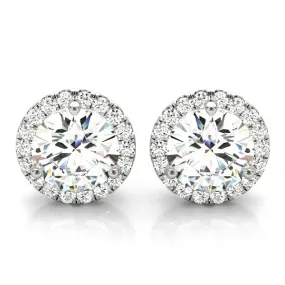 14K Halo Diamond Earring