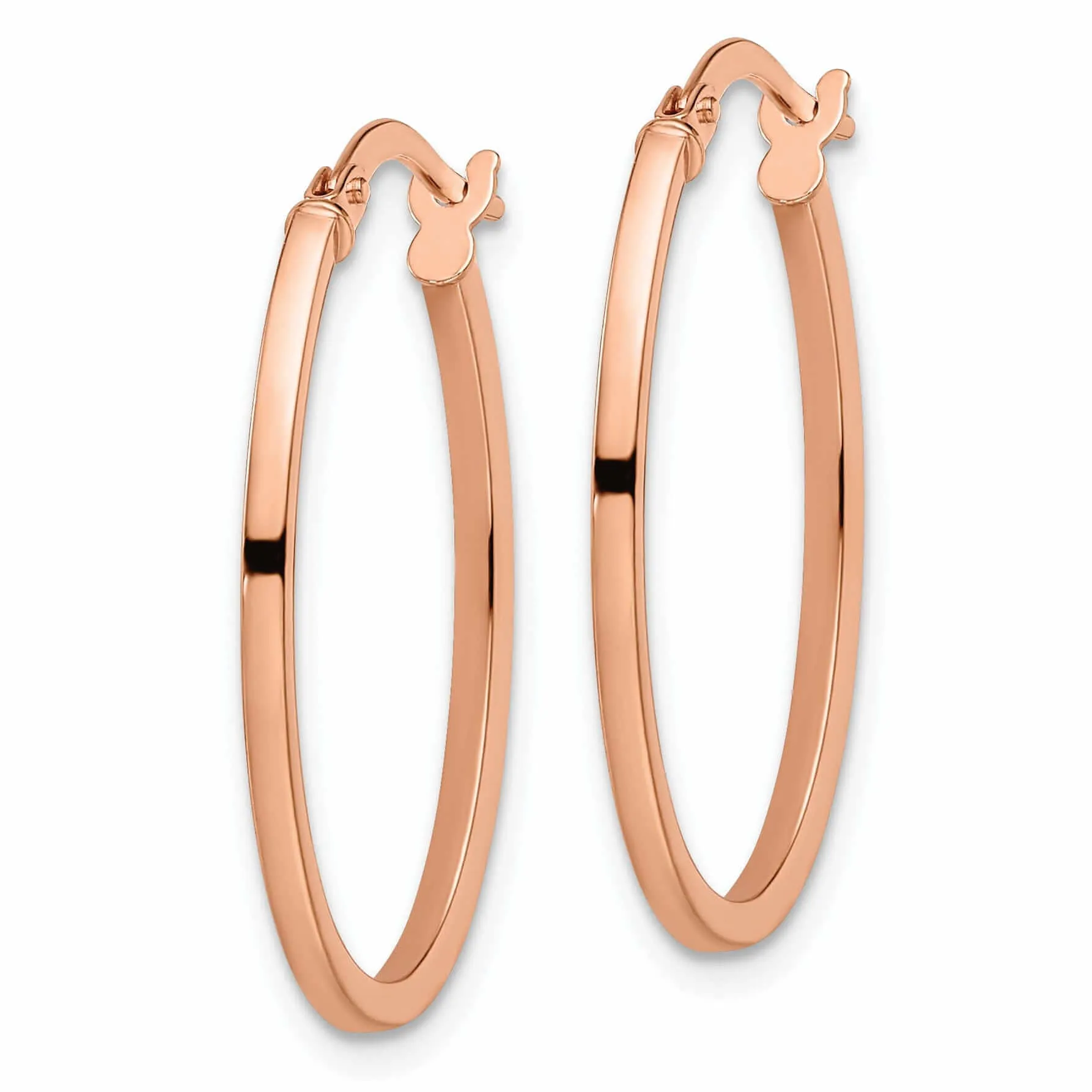 14k Rose Gold Oval Hoop Earrings