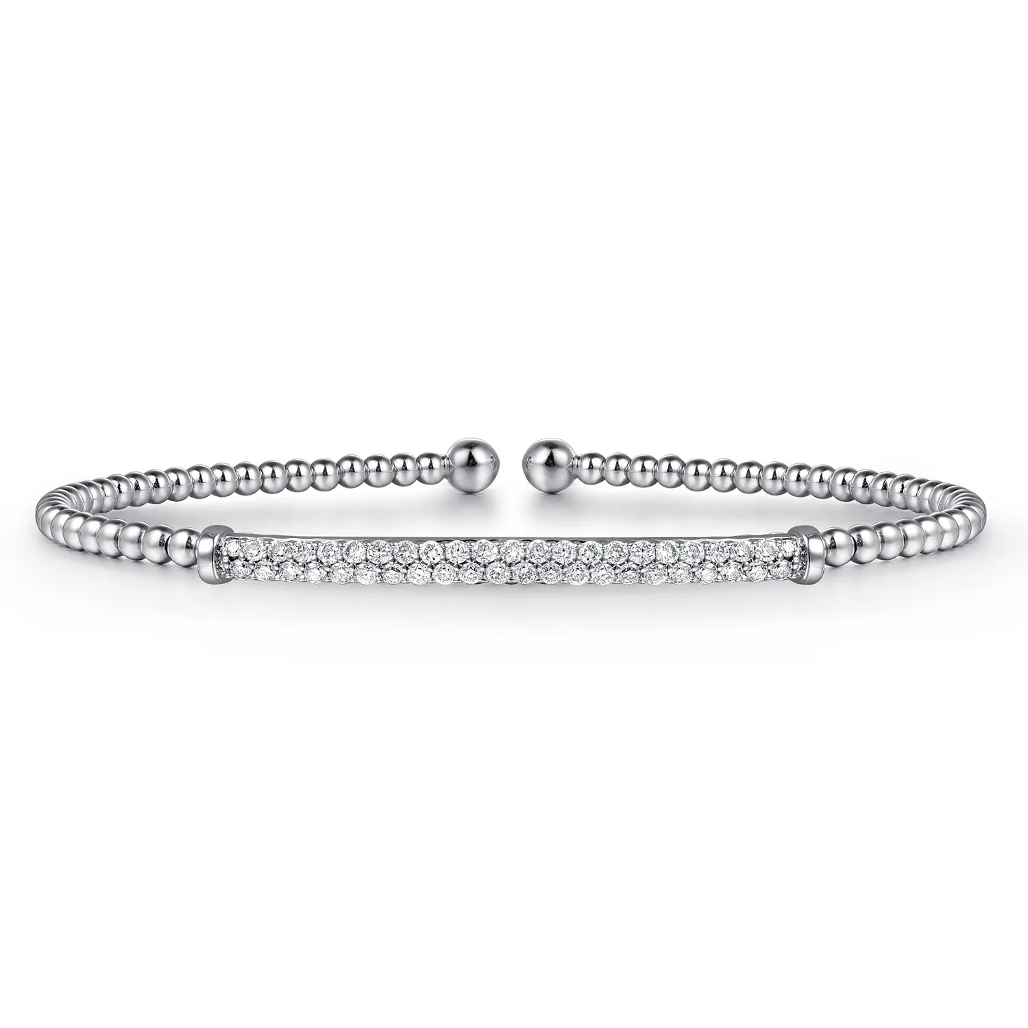 14K White Gold Bujukan Diamond Bangle