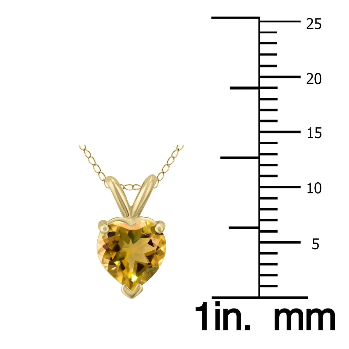 14K Yellow Gold 5Mm Heart Citrine Pendant