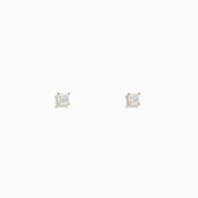 14K Yellow Gold Diamond Solitaire Stud Earrings, 0.25 TCW