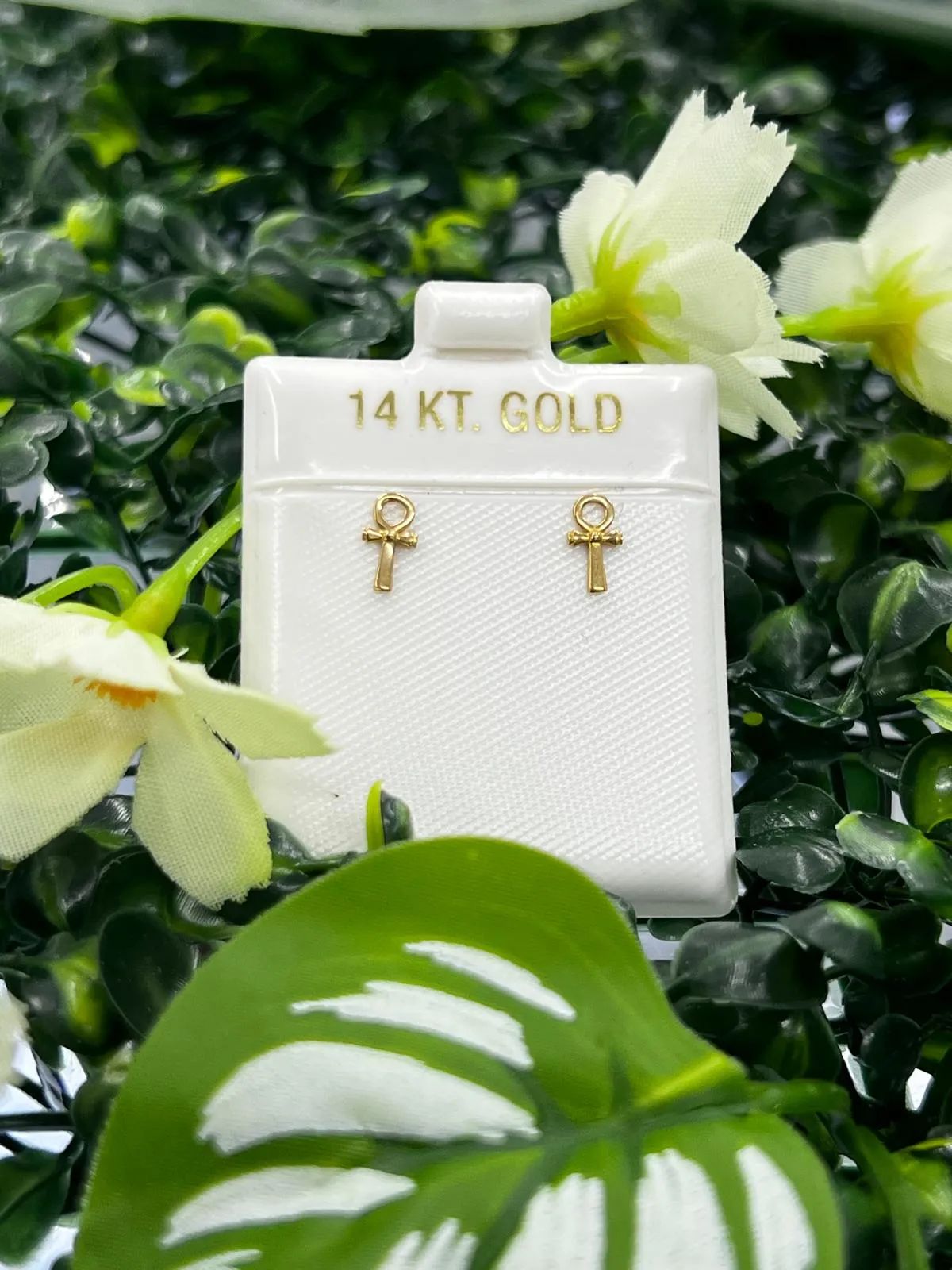 14K Yellow Gold Filled Ankh Earrings 8x4mm Jewelry Gifts Womens Everyday