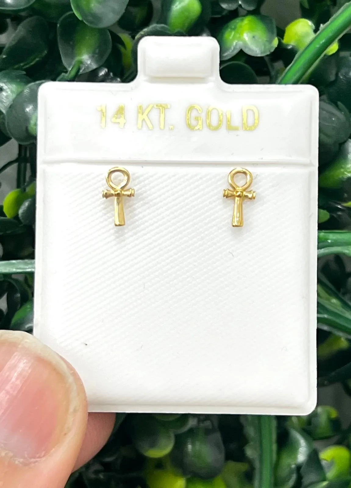 14K Yellow Gold Filled Ankh Earrings 8x4mm Jewelry Gifts Womens Everyday