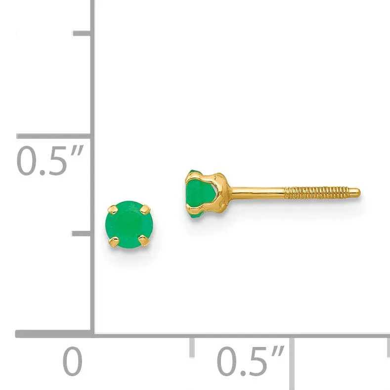 14k Yellow Gold Madi K Emerald Earrings