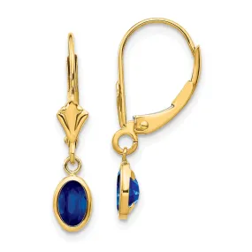 14k Yellow Gold Sapphire Birthstone Earrings