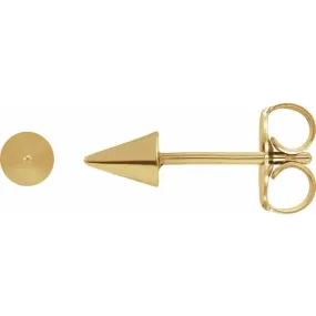 14K Yellow Gold Spike Earrings