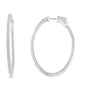 14KWLARGE OVAL DIAMOND HOOP 30M/40M (118HP401313W14DI1)