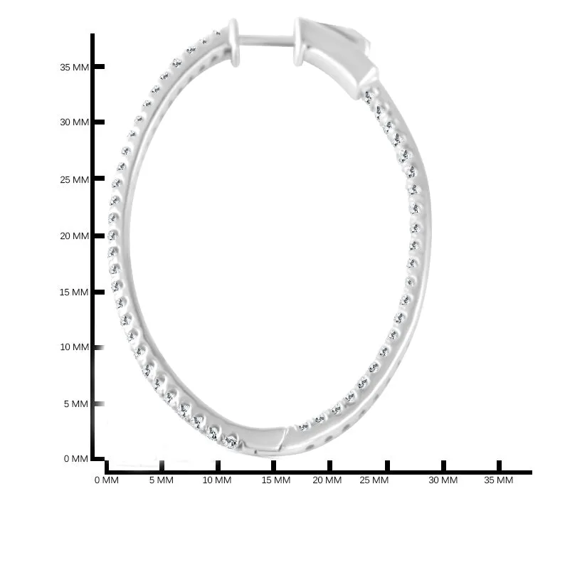 14KWLARGE OVAL DIAMOND HOOP 30M/40M (118HP401313W14DI1)