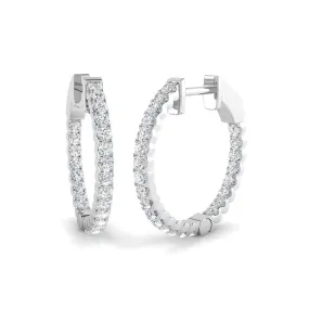 18ct White Gold 0.72ct Diamond Hoop Earrings