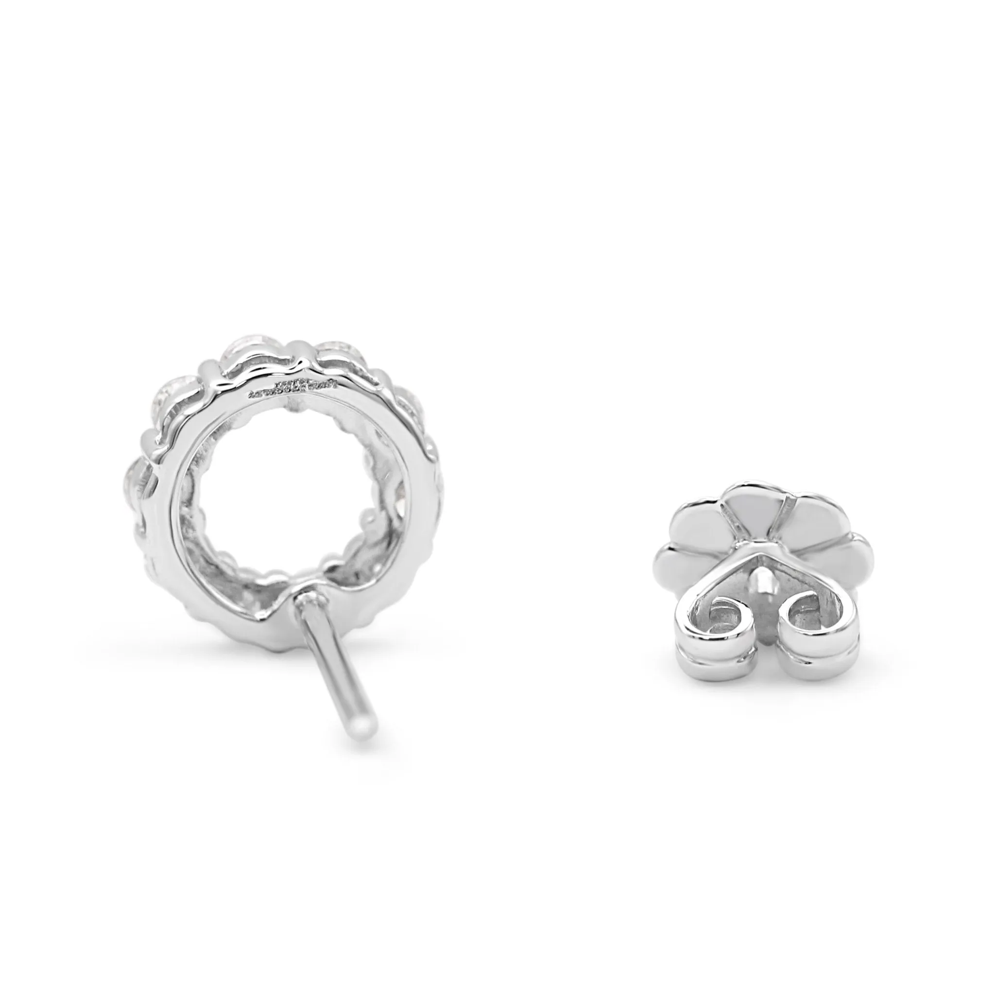 18ct White Gold Diamond Circle Stud Earrings