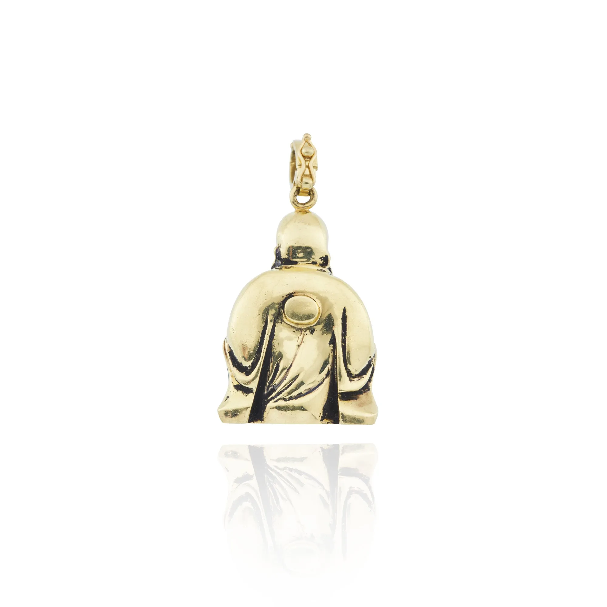 18kt Green Gold Laughing Buddha Charm