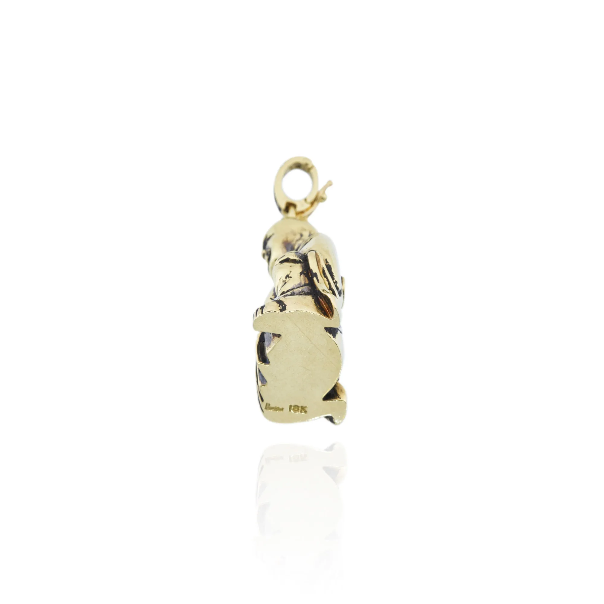 18kt Green Gold Laughing Buddha Charm