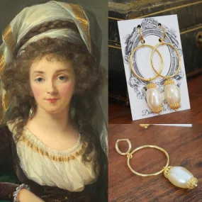 18th Century Baroque Pearl and Huge Hoop Earrings