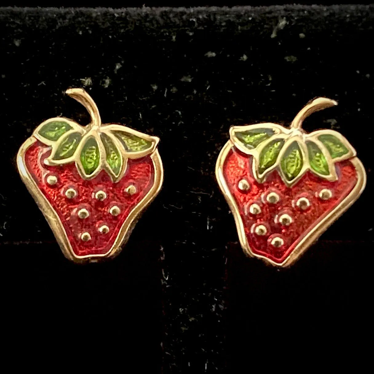 1979 Avon Glazed Strawberries Earrings