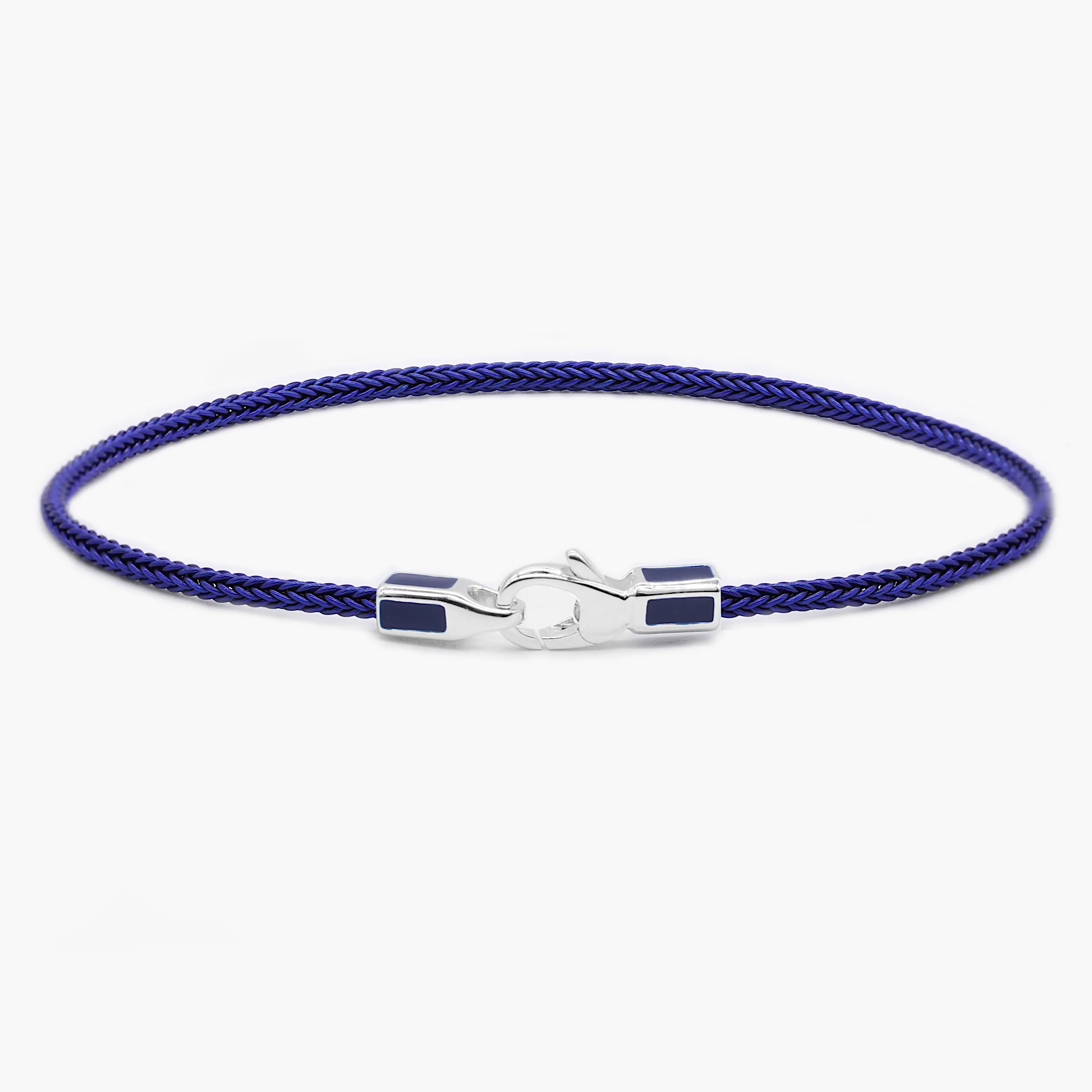 2mm Sailing Cable Bracelet With Sterling Silver Clasp (Mykonos Blue)