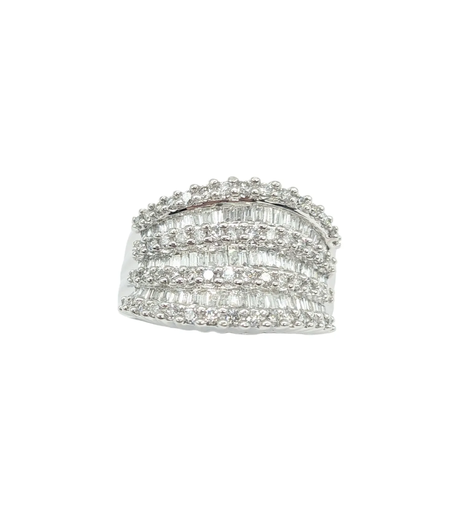 3 Carat Diamond 6 Row Curved Band