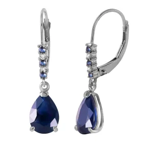 3.18 Carat 14K Solid White Gold Power Of Words Sapphire Diamond Earrings