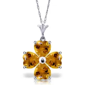 3.8 Carat 14K Solid White Gold Never Mad Citrine Necklace