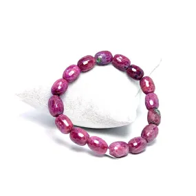 6A  Quality Ruby Gemstone Bracelet (Ruby Zoisite) (9-12mm) SCB-014