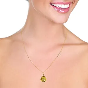 8.5 Carat 14K Solid Yellow Gold Tremble Citrine Necklace