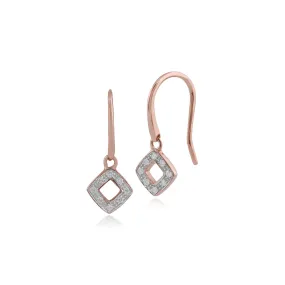 9 karat Rose Gold Diamant Fallen/ Lang Ohrringe