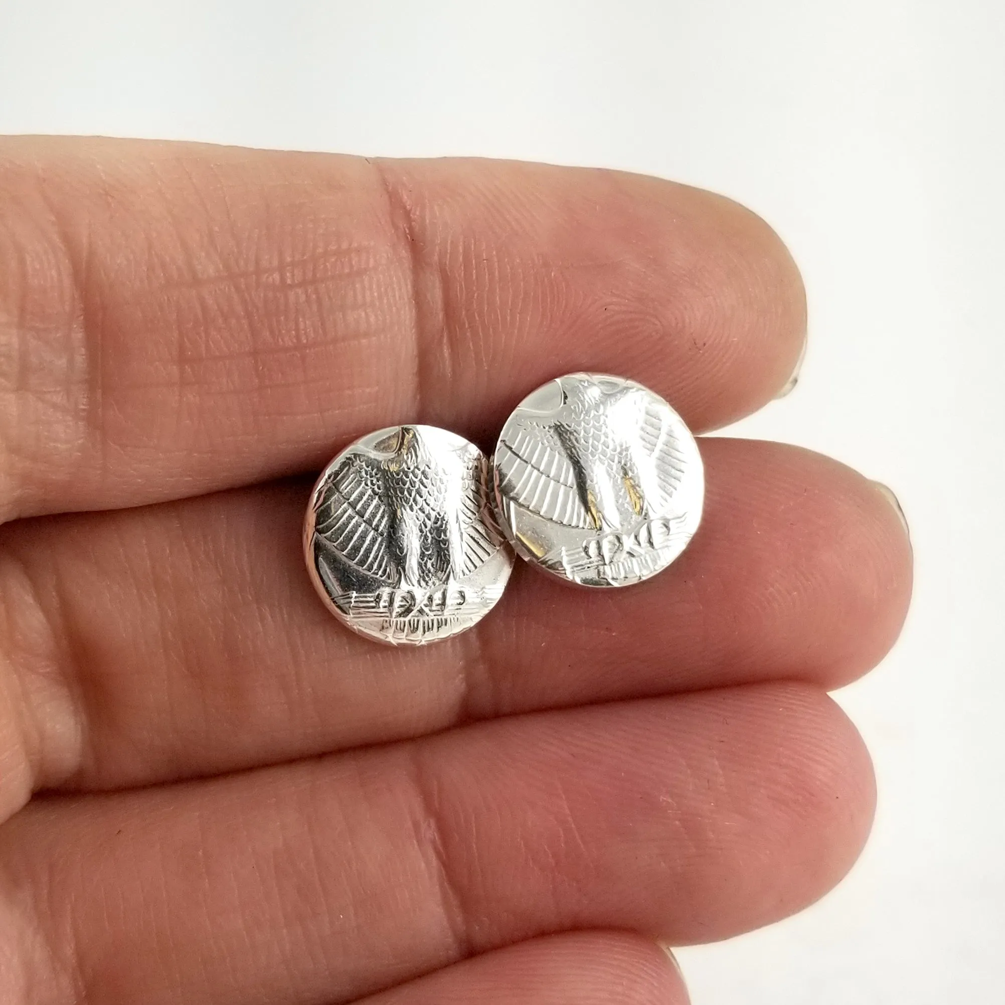 90% Silver Washington Quarter Punch Out Stud Earrings