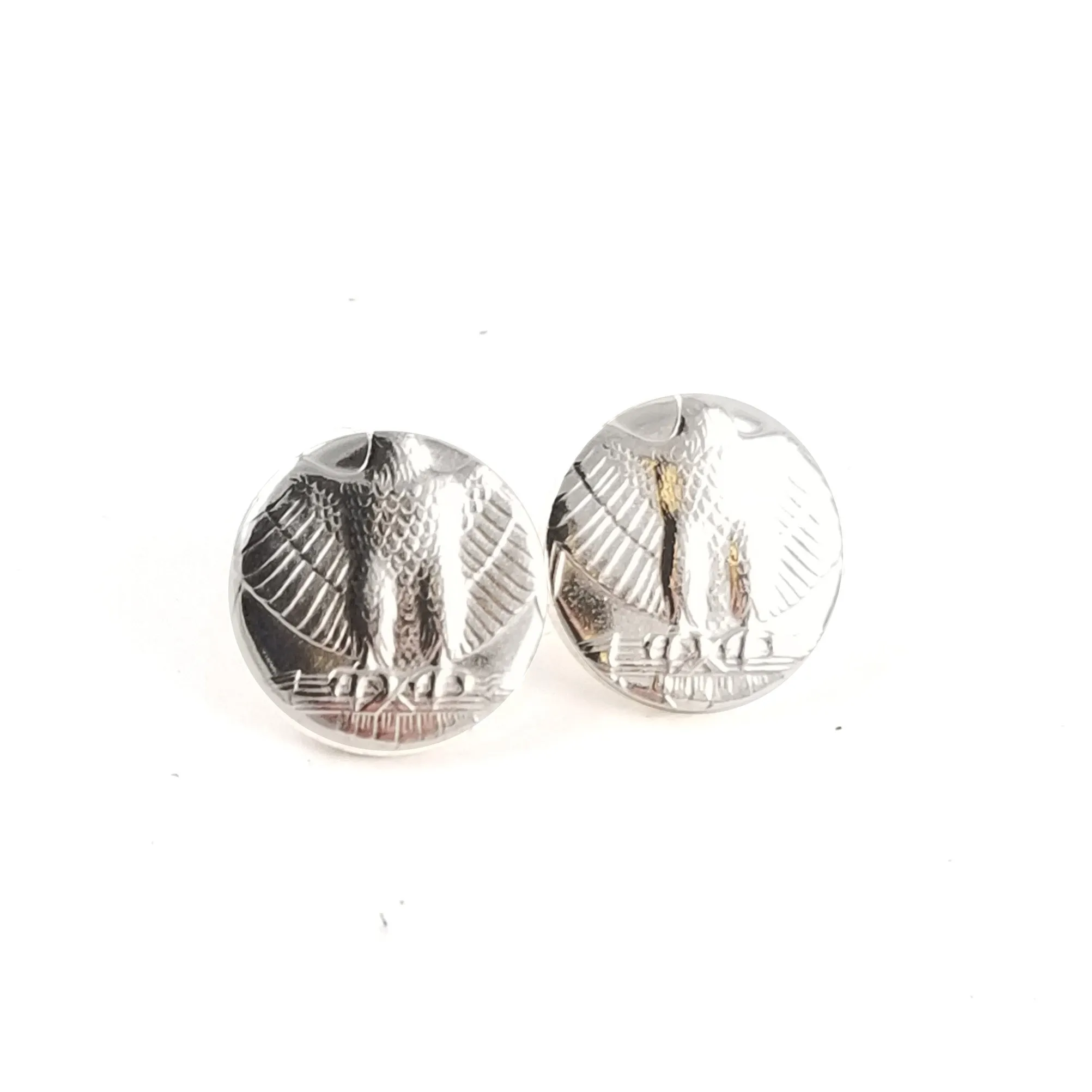 90% Silver Washington Quarter Punch Out Stud Earrings