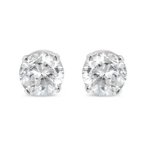 .925 Sterling Silver 1/5 Cttw Round Brilliant-Cut Diamond Classic 4-Prong Stud Earrings (I-J Color, I1-I2 Clarity)