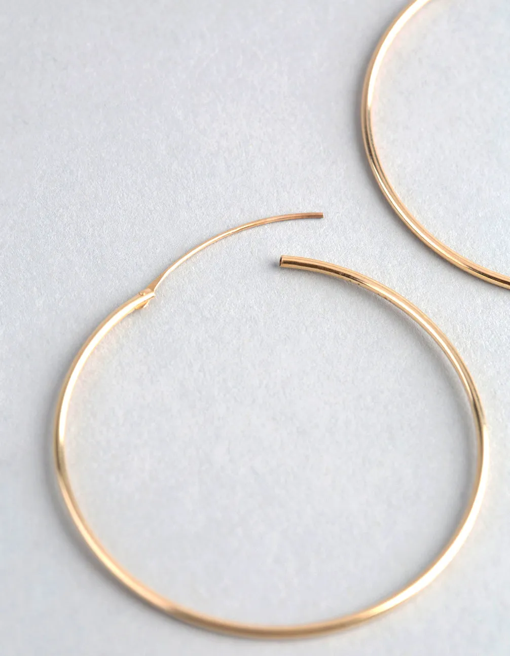 9ct Gold 40mm Fine Hoop Earrings