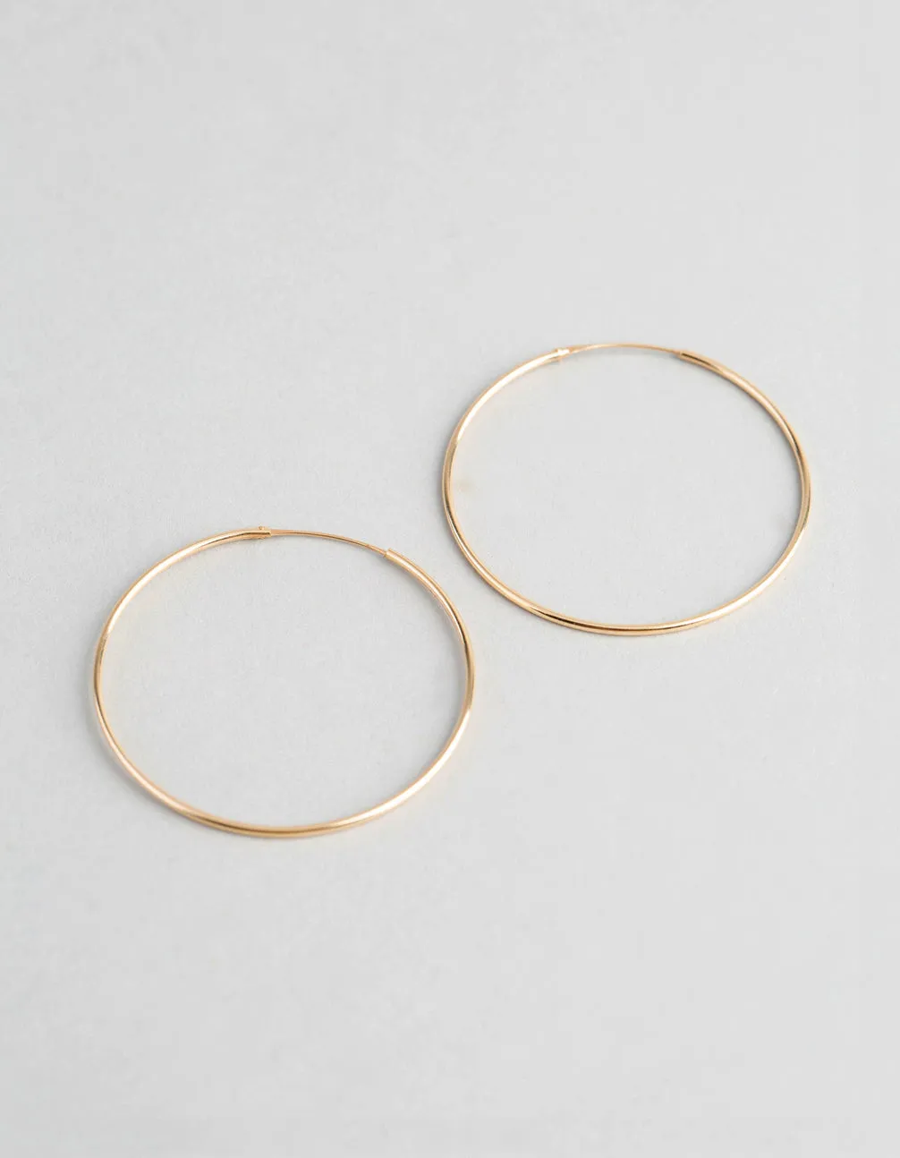 9ct Gold 40mm Fine Hoop Earrings