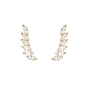 9ct Gold CZ Climber Earrings