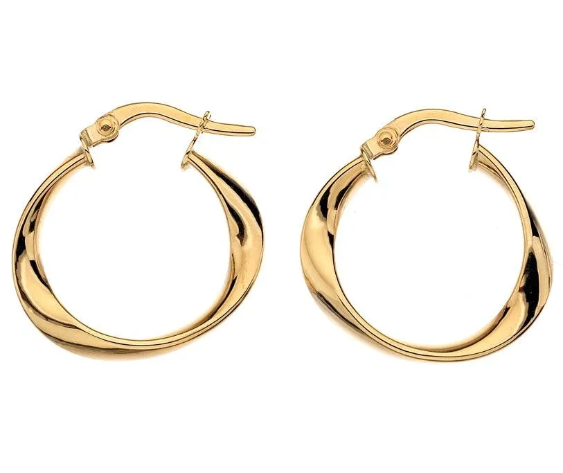 9ct Gold Twist Hoop Earrings