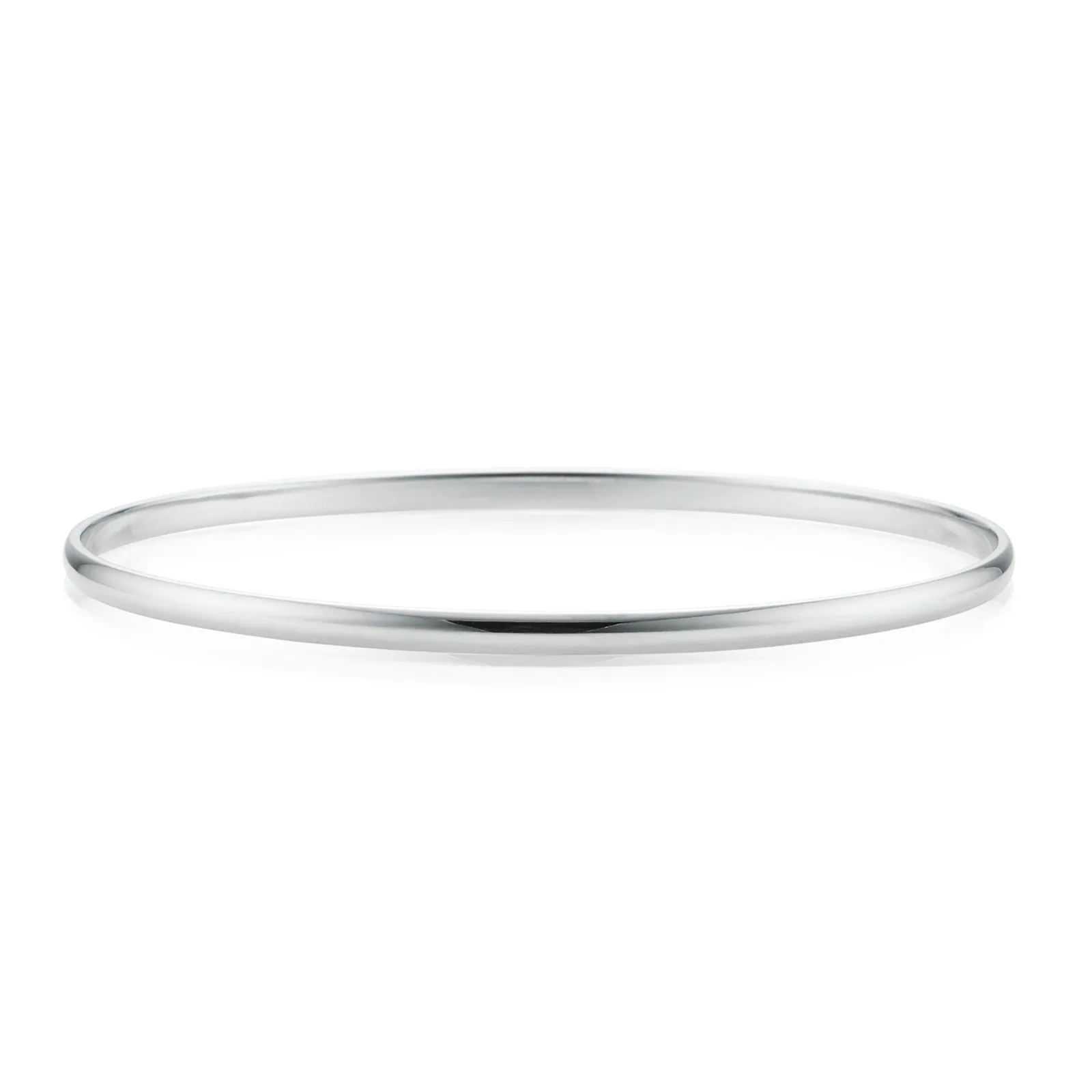 9ct White Gold 63x3mm Solid Bangle