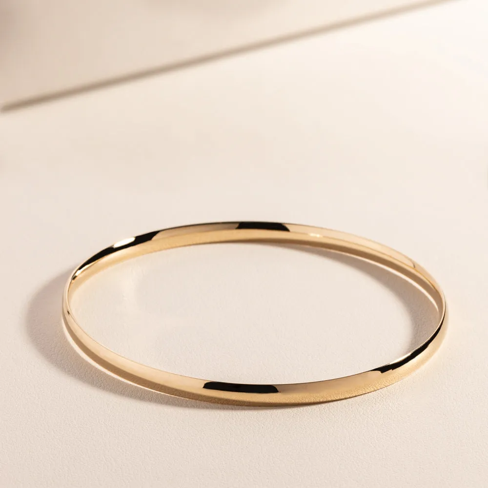 9ct Yellow Gold 4mm Bangle