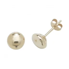 9ct  Yellow  Gold  5mm  Button  Stud  Earrings  ES406