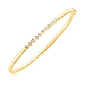 9ct Yellow Gold Silver Filled Cubic Zirconia Bangle